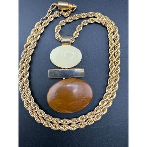 Vintage Avon Necklace Polished Ovals Gold‎ Tone 26"